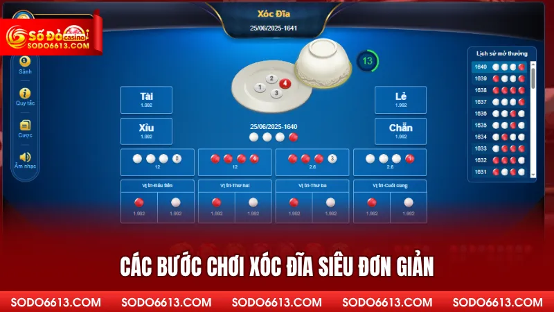 Các bước chơi xóc đĩa siêu đơn giản 