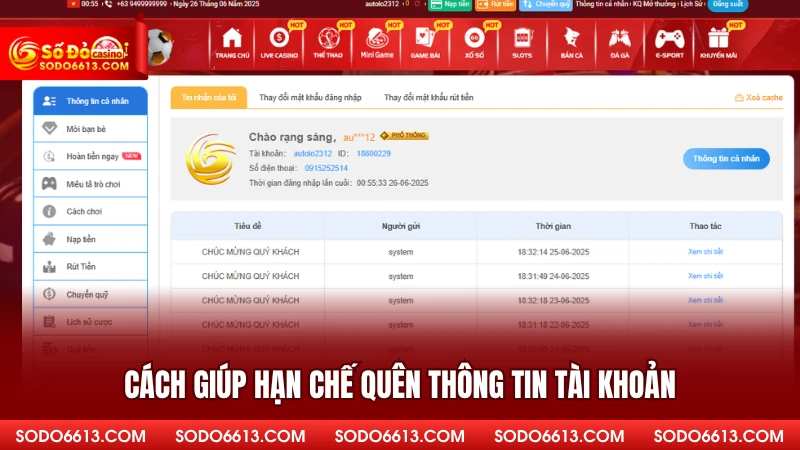 Cách giúp hạn chế quên thông tin tài khoản