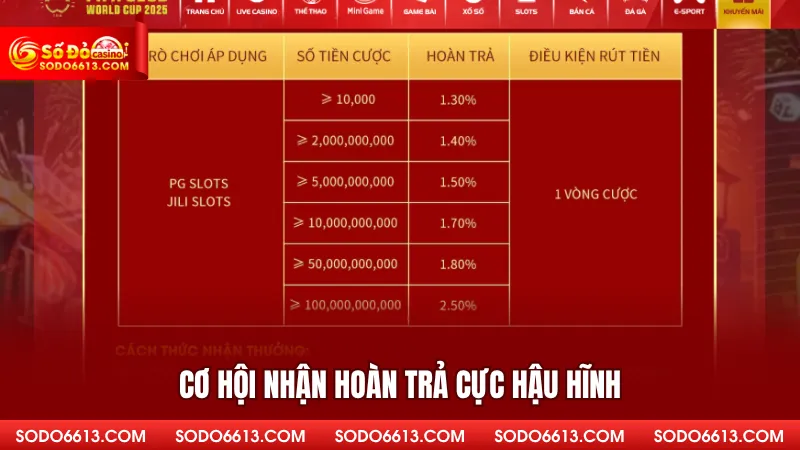 Cơ hội nhận hoàn trả cực hậu hĩnh