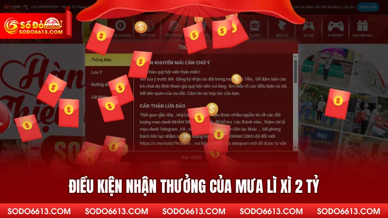 Điều kiện nhận thưởng của mưa lì xì 2 tỷ