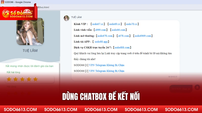 Dùng chatbox để kết nối