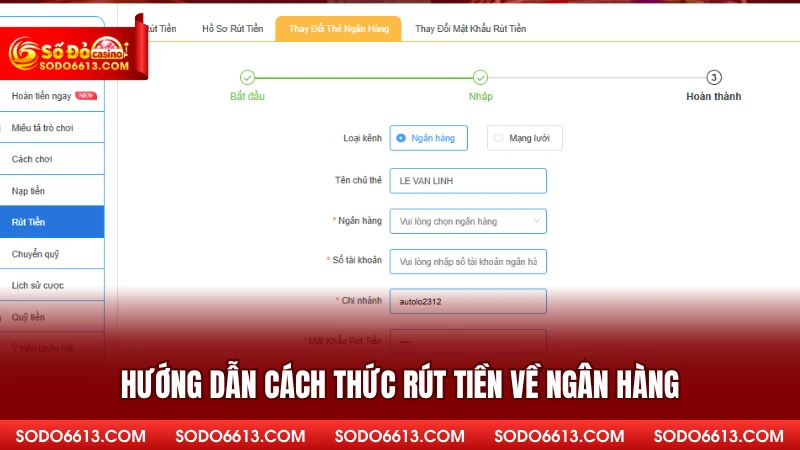 Hướng dẫn cách thức rút tiền về ngân hàng