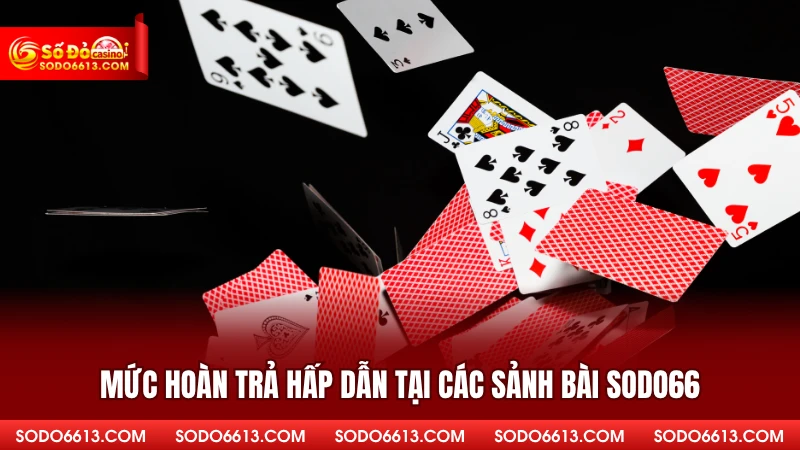 Mức hoàn trả hấp dẫn tại các sảnh bài Sodo66