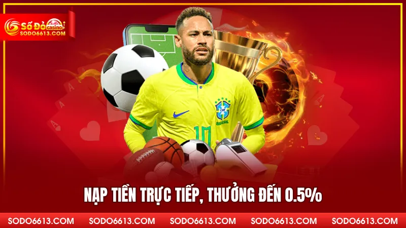 Nạp tiền trực tiếp, thưởng đến 0.5% 