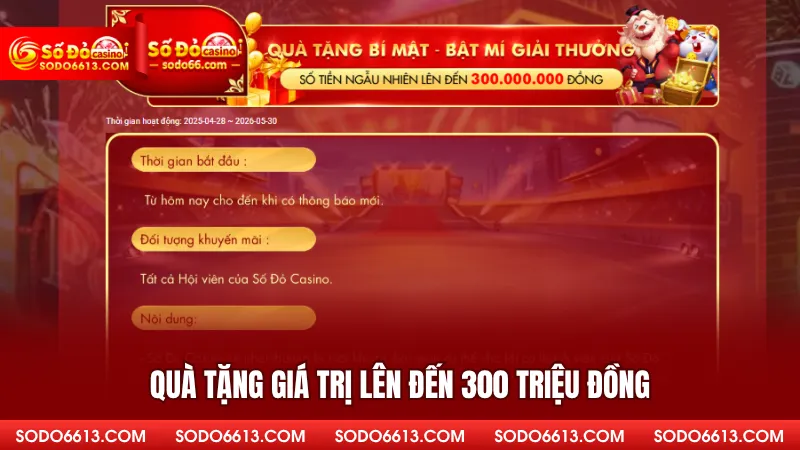 Quà tặng giá trị lên đến 300 triệu đồng