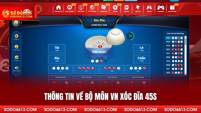 Thông tin về bộ môn VN Xóc đĩa 45S