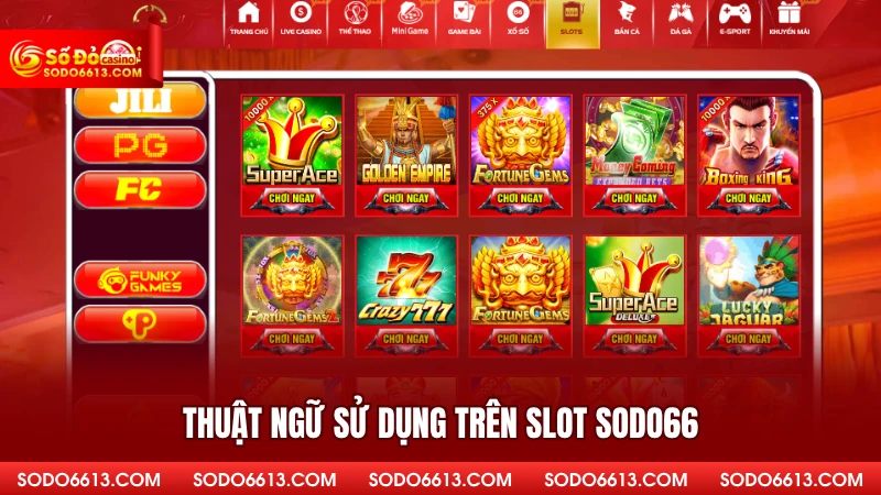 Thuật ngữ sử dụng trên slot Sodo66