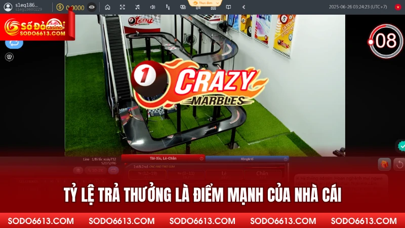 Tỷ lệ trả thưởng là điểm mạnh của nhà cái