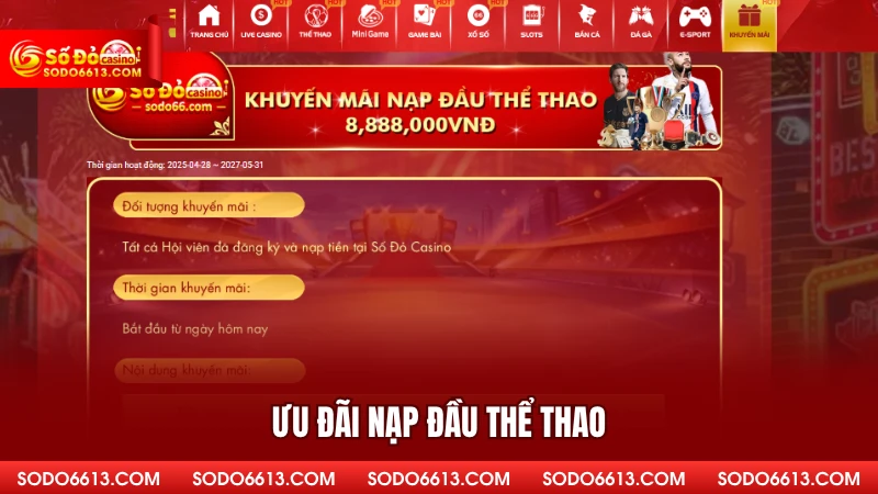 Ưu đãi nạp đầu thể thao